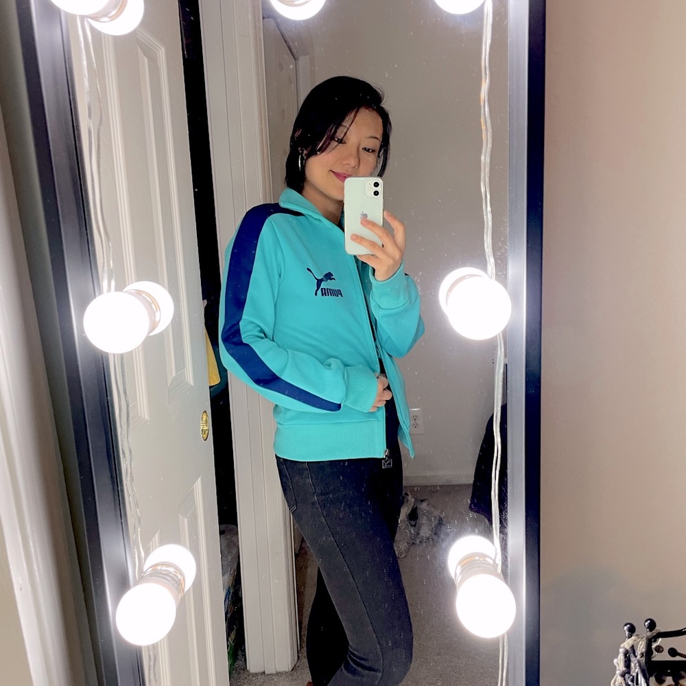 PUMA turquoise striped jacket - iconic design